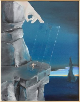 INSELTRAUM oder: Die große und die kleine Insel (Öl auf Leinwand, 60 x 70 cm 1998)
