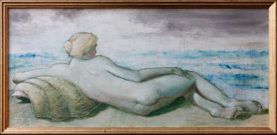 Venus am Strand (Öl auf Laminat, 25 x 10 cm 2000)