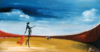 T-auromaquia (Öl auf poliertem Tombak, 20 x 10 cm 1990)