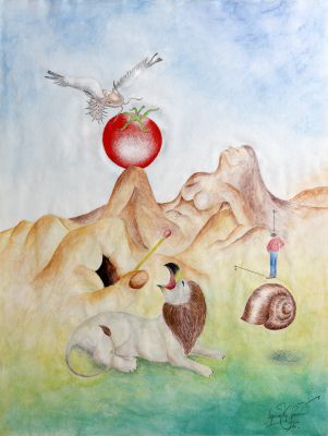 Natur und Wissenschaft (Aquarell, 30 x 40 cm 1988)