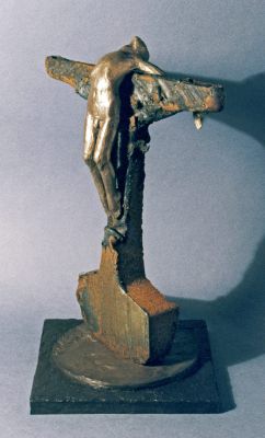 CRVX II - Prometheus (Bronze auf Schienenabschnitt, h 19 cm, 1996)