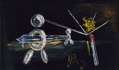 Geschenk einer alten Dame (Öl auf Kupfer, h 4 cm 1989)